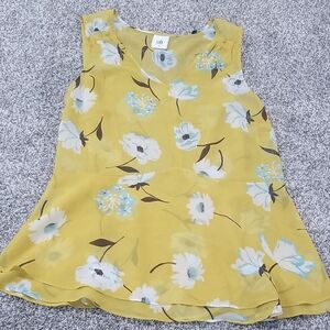 CAbi Yellow Floral Tank Top